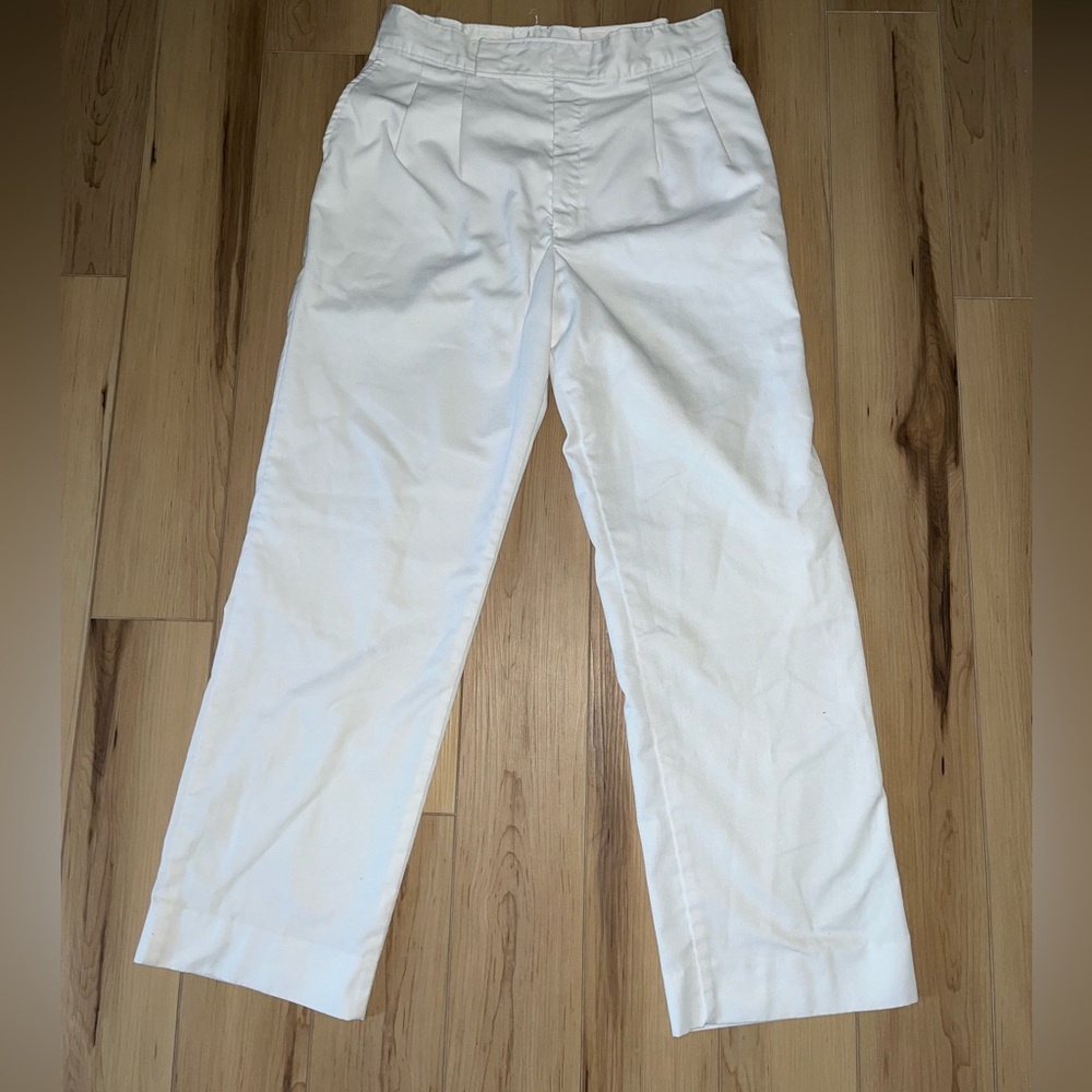 Cintas White High Waisted Straight Leg Pants